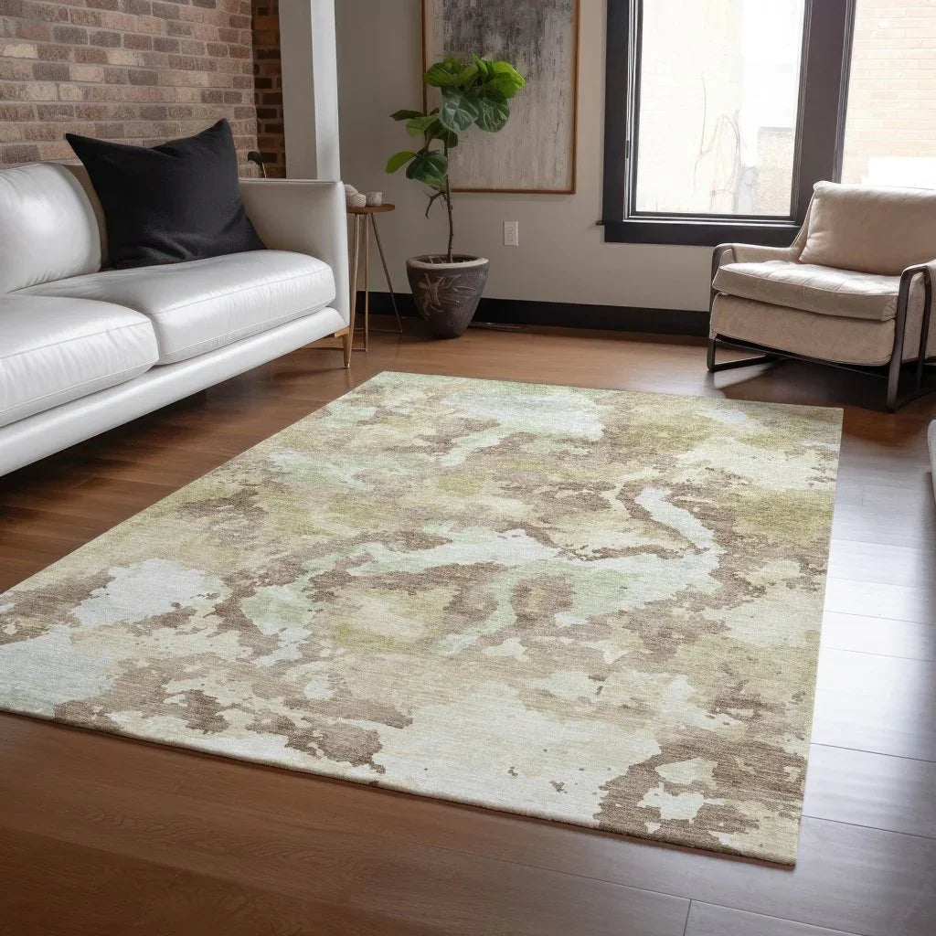 Branza Brown Washable Indoor - Outdoor Rug - LOOMLAN - LOOMLAN Rugs - Outdoor Rugs