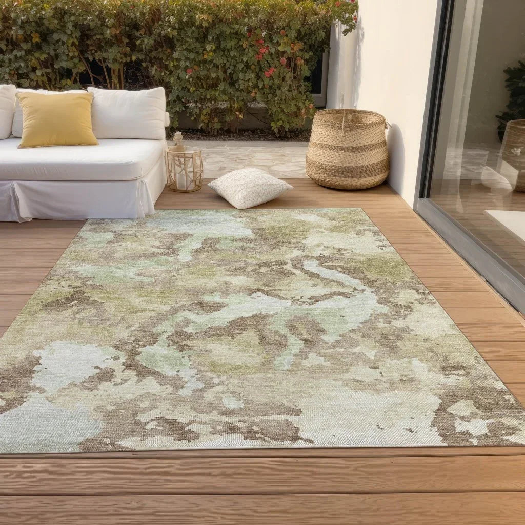 Branza Brown Washable Indoor - Outdoor Rug - LOOMLAN - LOOMLAN Rugs - Outdoor Rugs