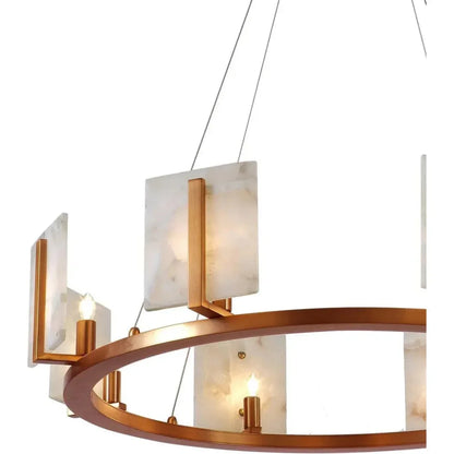Brass Alabaster Halo Chandelier - LOOMLAN - Jamie Young - Chandeliers