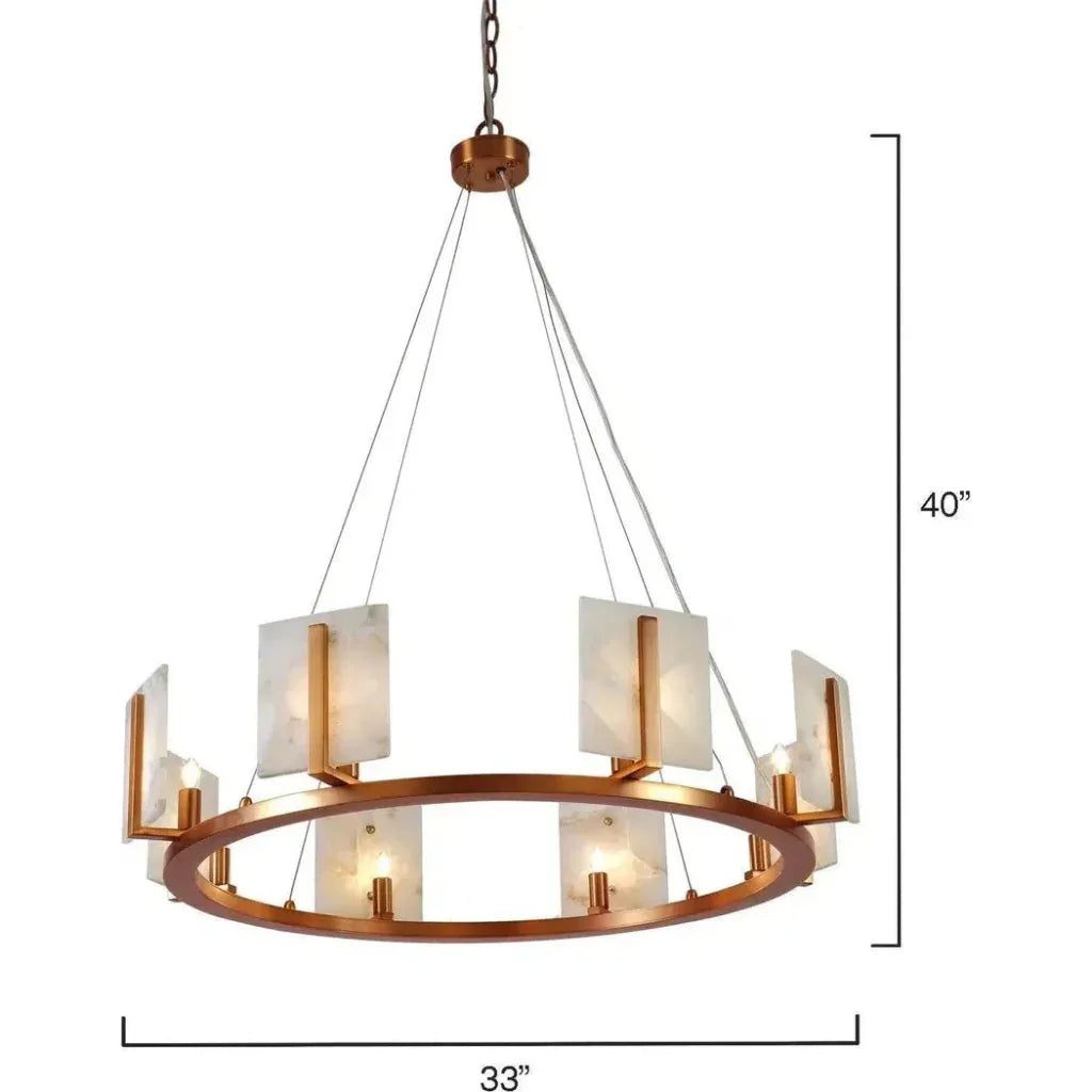 Brass Alabaster Halo Chandelier - LOOMLAN - Jamie Young - Chandeliers