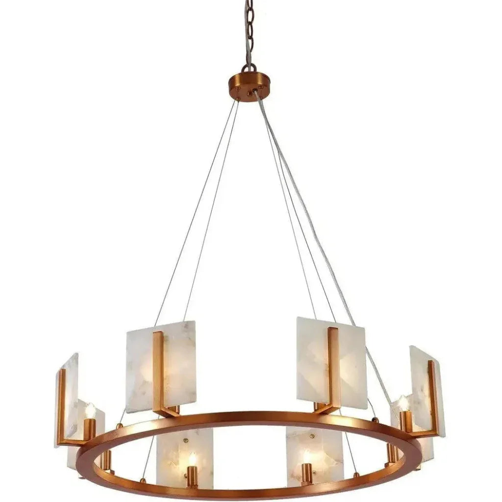 Brass Alabaster Halo Chandelier - LOOMLAN - Jamie Young - Chandeliers