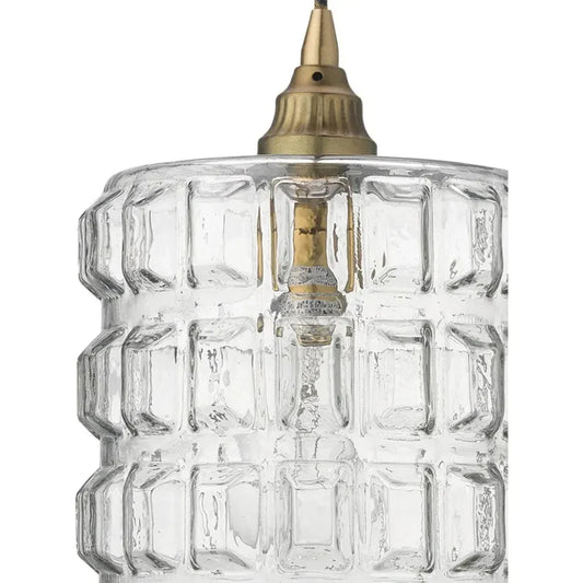 Brass & Clear Textured Glass Madison Pendant - LOOMLAN - Jamie Young - Pendants