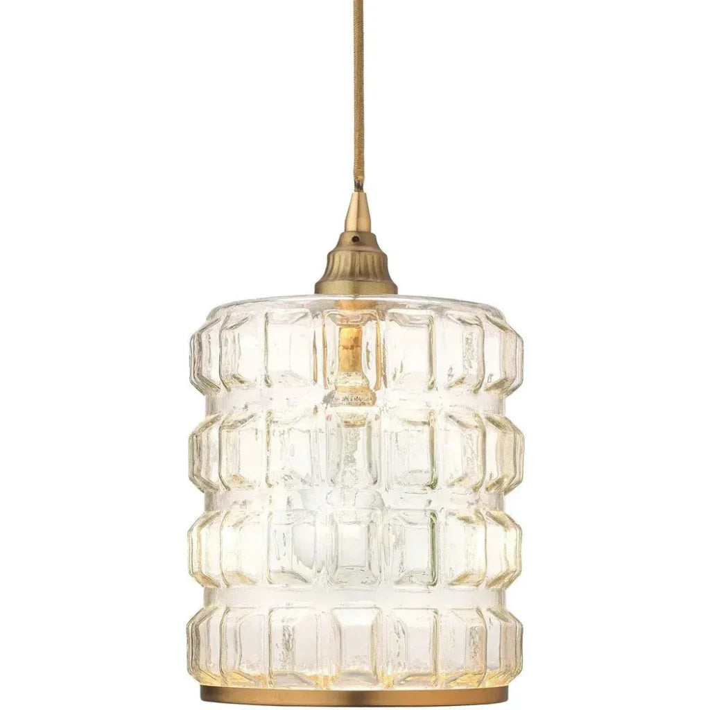 Brass & Clear Textured Glass Madison Pendant - LOOMLAN - Jamie Young - Pendants