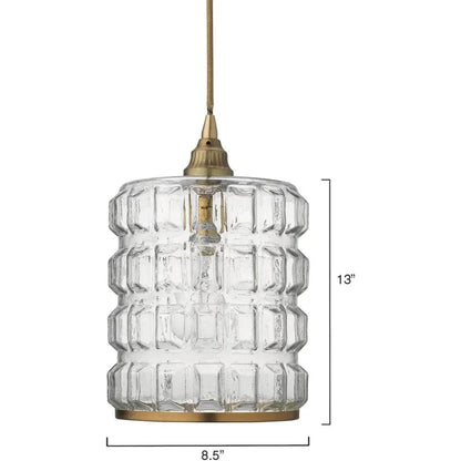Brass & Clear Textured Glass Madison Pendant - LOOMLAN - Jamie Young - Pendants