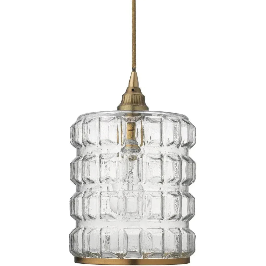 Brass & Clear Textured Glass Madison Pendant - LOOMLAN - Jamie Young - Pendants