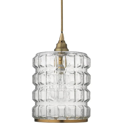 Brass & Clear Textured Glass Madison Pendant - LOOMLAN - Jamie Young - Pendants