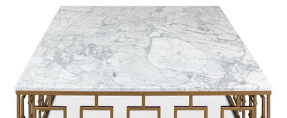 Brass Gate Italian Marble Top Cocktail Table - LOOMLAN - Sarreid - Coffee Tables