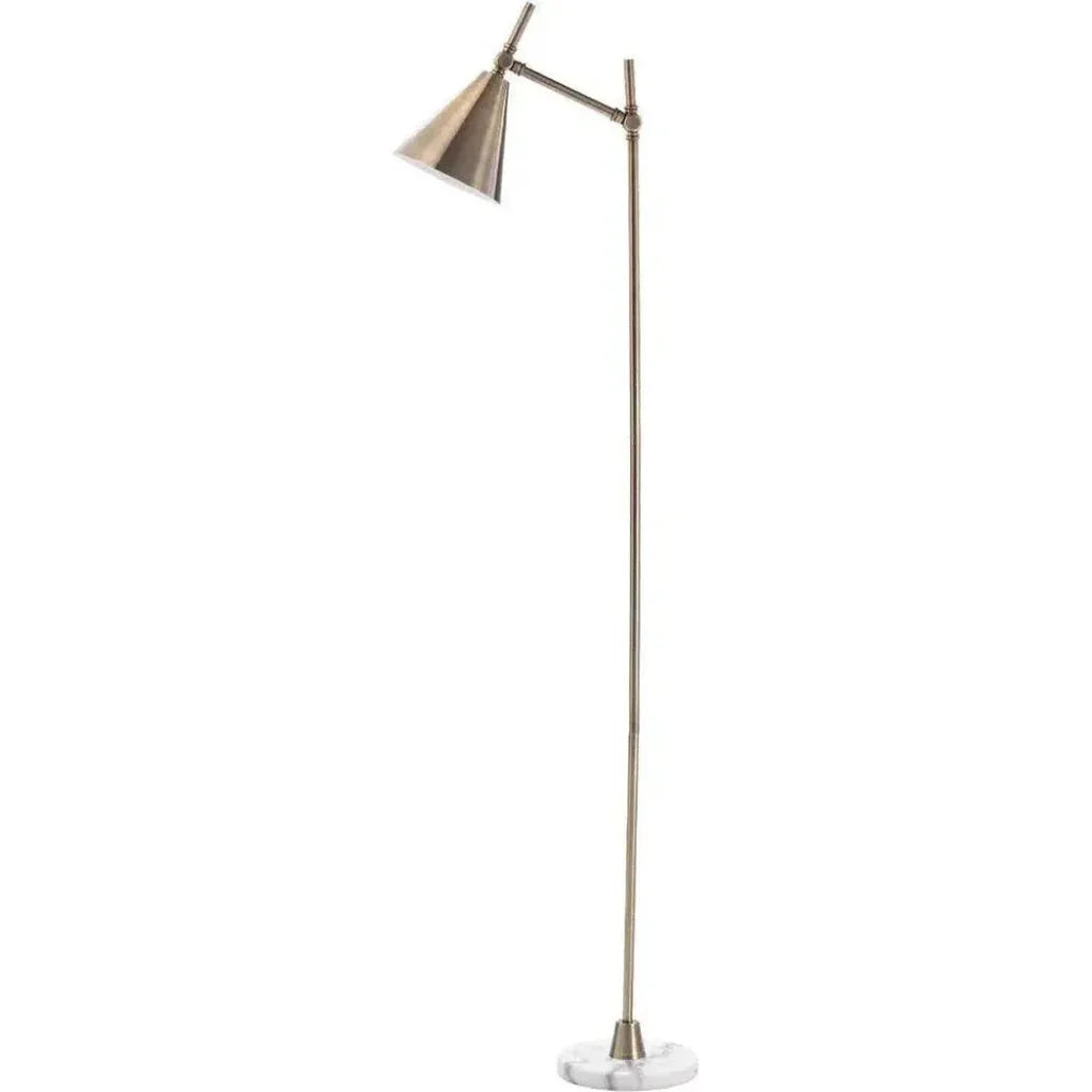 Brass Iron Marble Kennedy Floor Lamp-Floor Lamps-Jamie Young-LOOMLAN