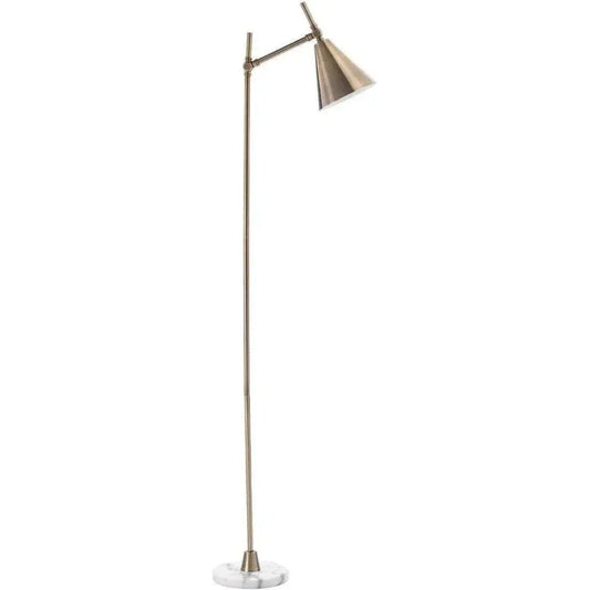 Brass Iron Marble Kennedy Floor Lamp-Floor Lamps-Jamie Young-LOOMLAN