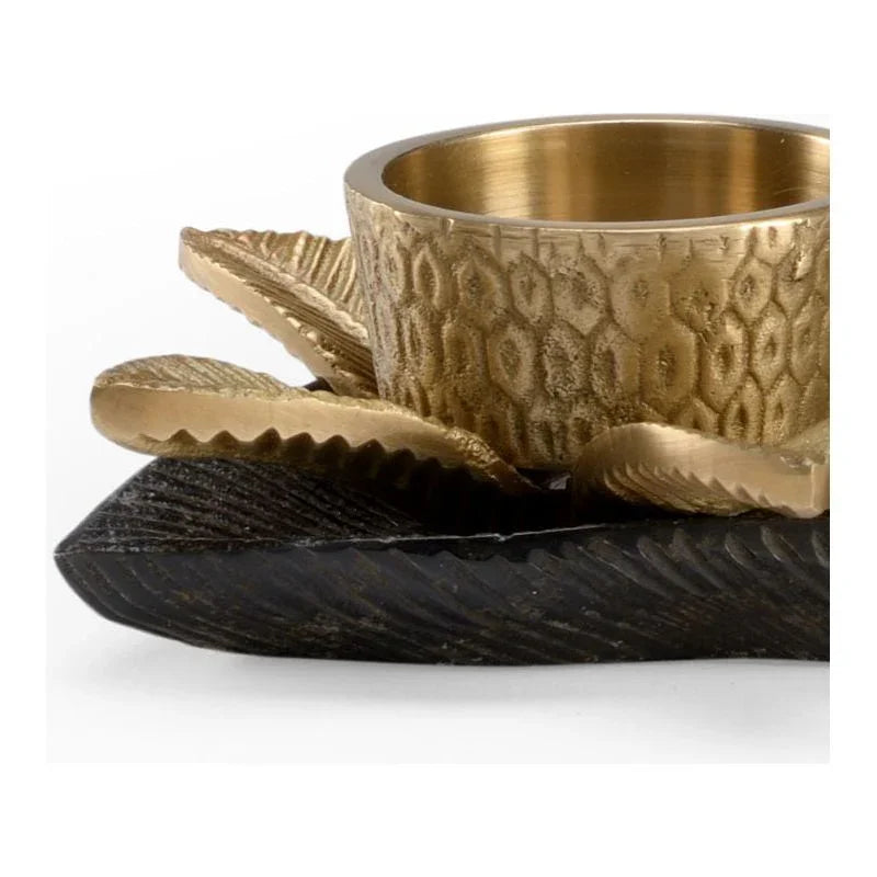Brass Kat Gold Finish Candleholder - LOOMLAN - Wildwood - Candle Holders