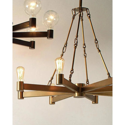 Brass Mid - Century Manchester 8 Light Chandelier - LOOMLAN - Jamie Young - Chandeliers