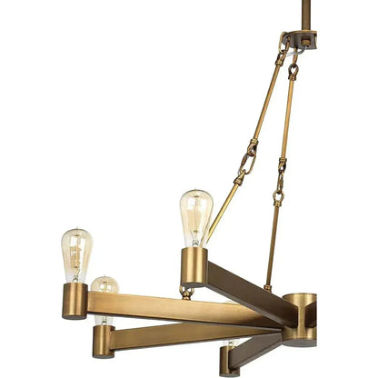 Brass Mid - Century Manchester 8 Light Chandelier - LOOMLAN - Jamie Young - Chandeliers