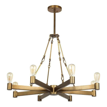 Brass Mid - Century Manchester 8 Light Chandelier - LOOMLAN - Jamie Young - Chandeliers