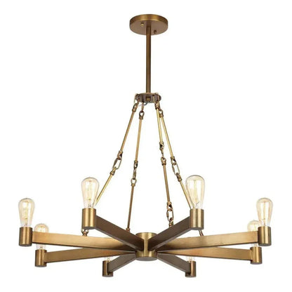 Brass Mid - Century Manchester 8 Light Chandelier - LOOMLAN - Jamie Young - Chandeliers