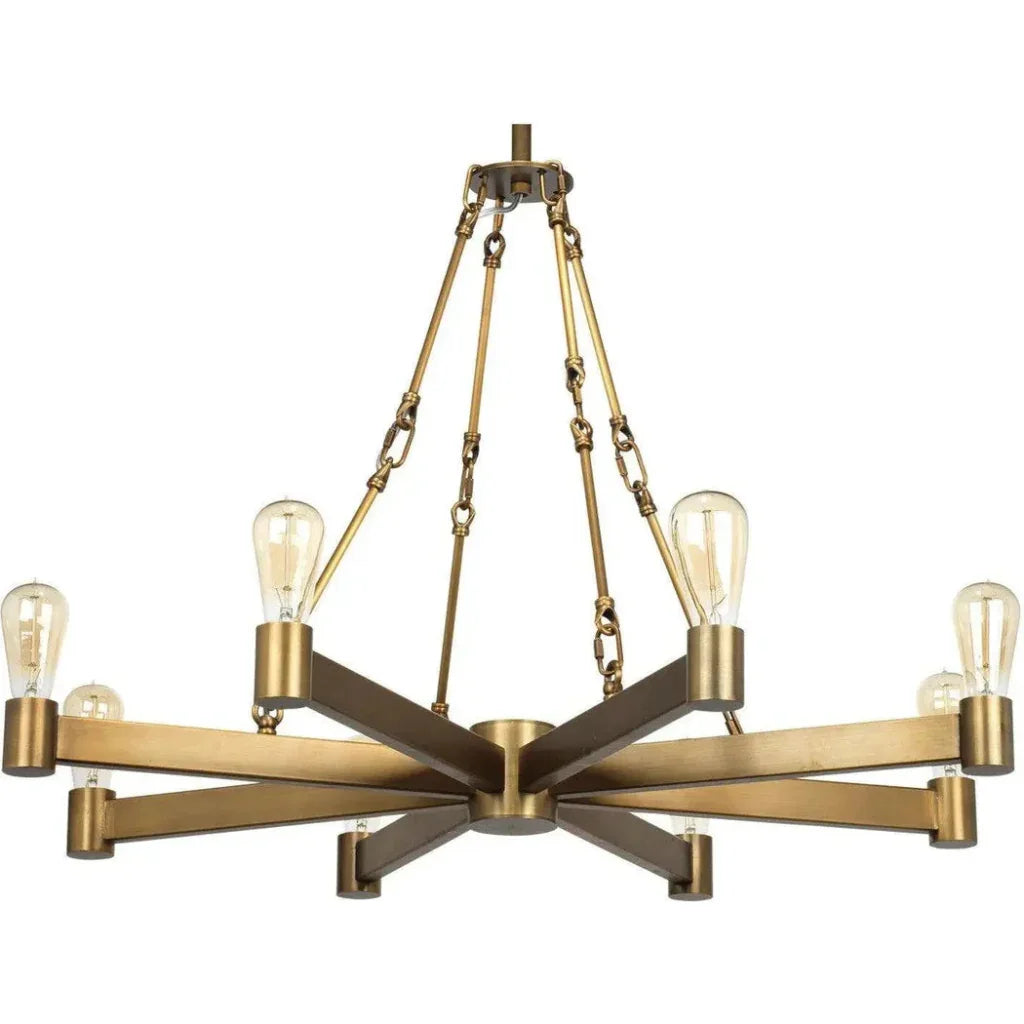 Brass Mid - Century Manchester 8 Light Chandelier - LOOMLAN - Jamie Young - Chandeliers