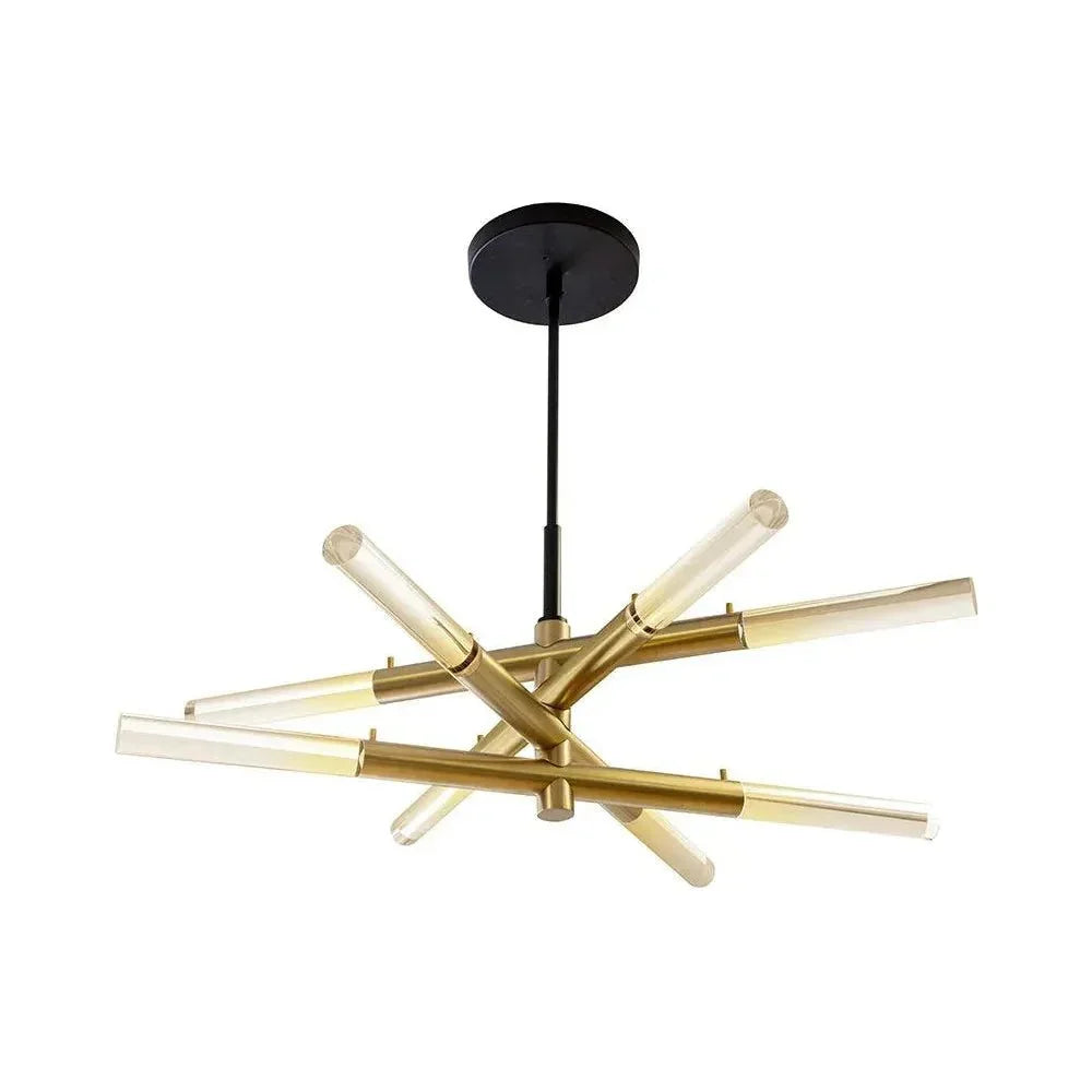 Brass Spira Chandelier Clear Acrylic Shades - LOOMLAN - SUNPAN - Chandeliers