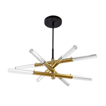 Brass Spira Chandelier Clear Acrylic Shades - LOOMLAN - SUNPAN - Chandeliers