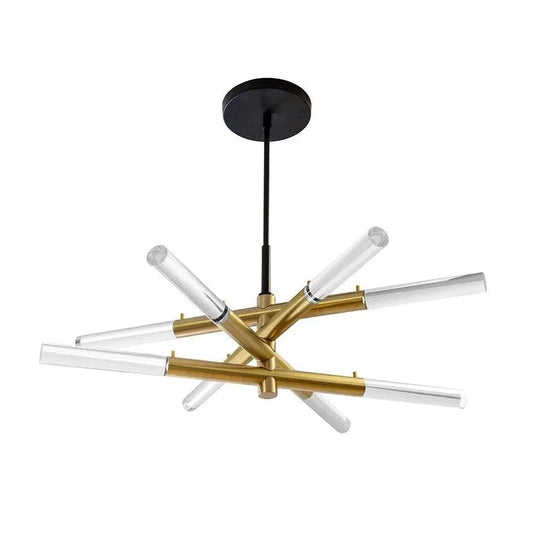 Brass Spira Chandelier Clear Acrylic Shades - LOOMLAN - SUNPAN - Chandeliers