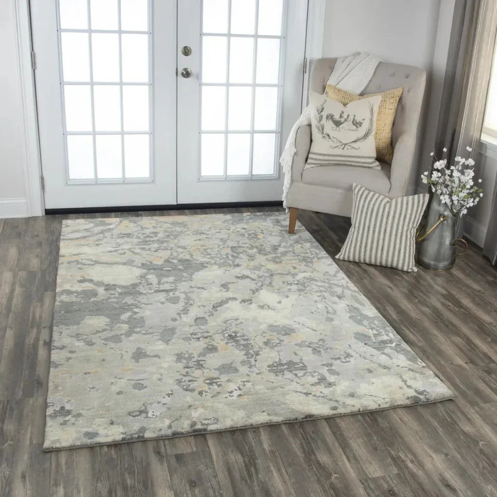 Brau Abstract Gray Large Area Rugs For Living Room - LOOMLAN - LOOMLAN - Area Rugs