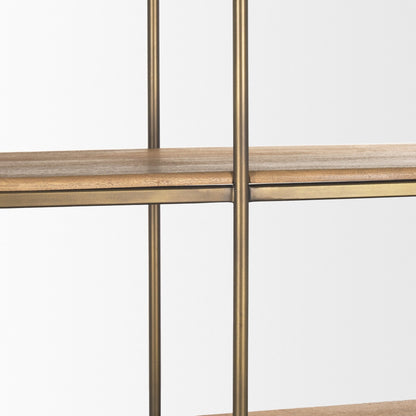 Braxton Light Brown Wood Shelving Unit-Etageres-Mercana-LOOMLAN