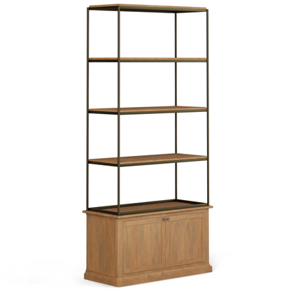 Braxton Light Brown Wood Shelving Unit-Etageres-Mercana-Small-LOOMLAN