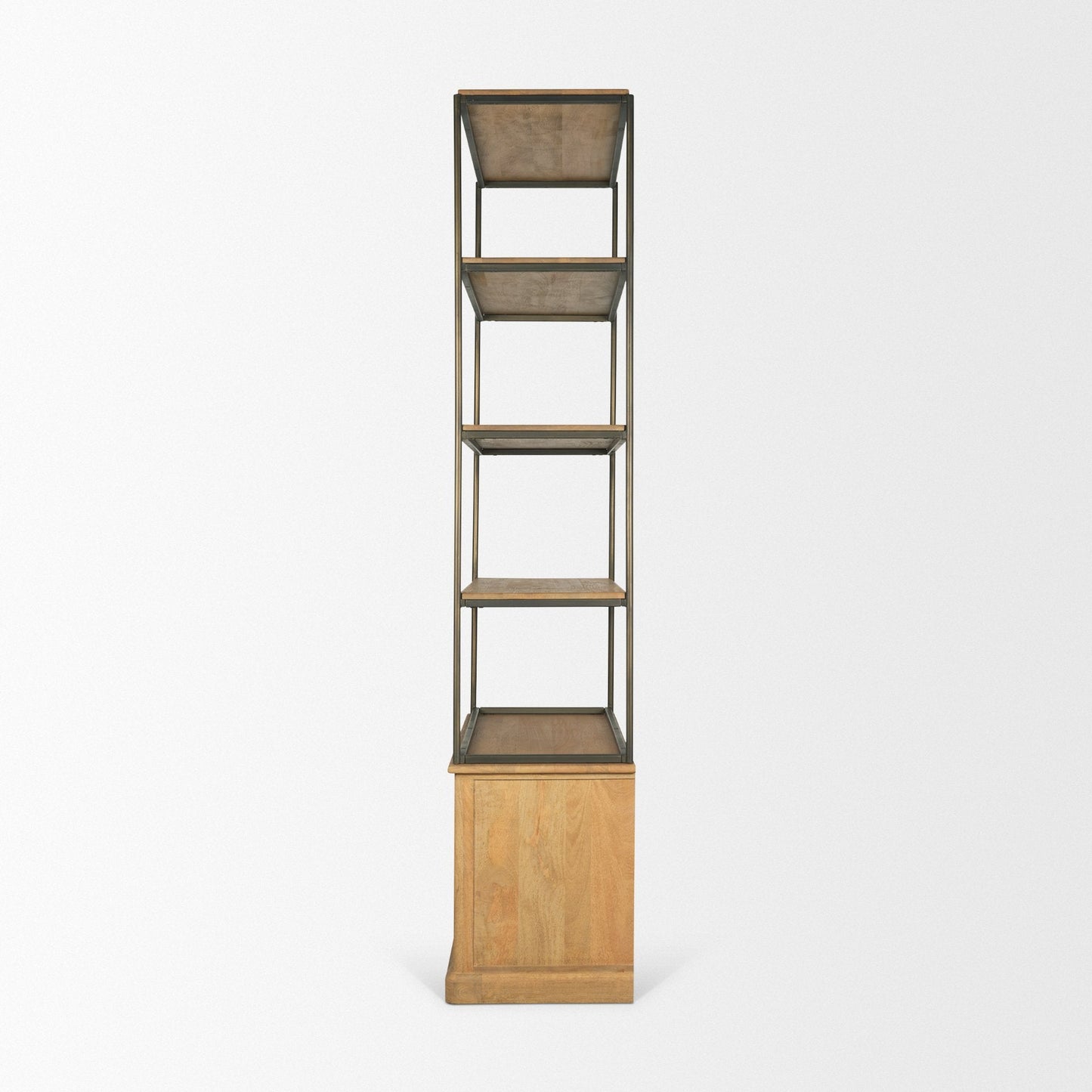 Braxton Light Brown Wood Shelving Unit-Etageres-Mercana-LOOMLAN