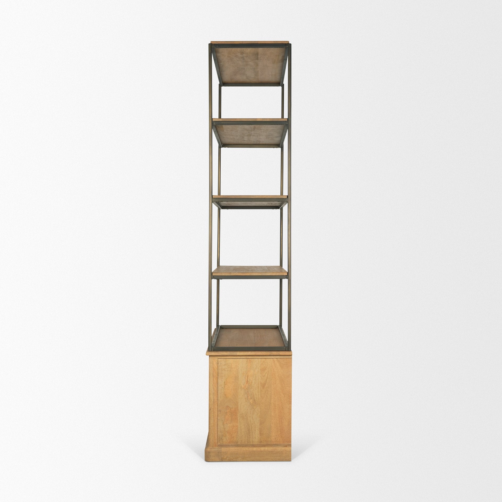 Braxton Light Brown Wood Shelving Unit-Etageres-Mercana-LOOMLAN