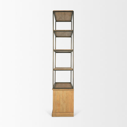 Braxton Light Brown Wood Shelving Unit-Etageres-Mercana-LOOMLAN