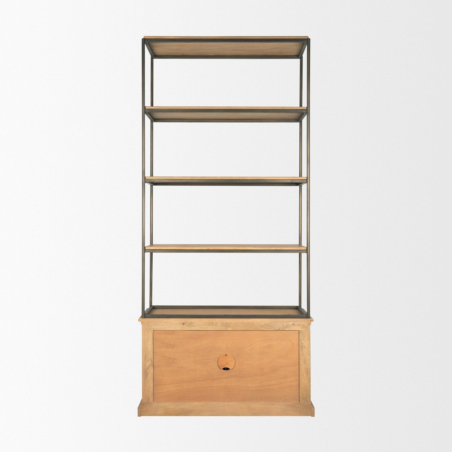 Braxton Light Brown Wood Shelving Unit-Etageres-Mercana-LOOMLAN