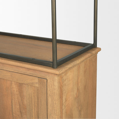 Braxton Light Brown Wood Shelving Unit-Etageres-Mercana-LOOMLAN