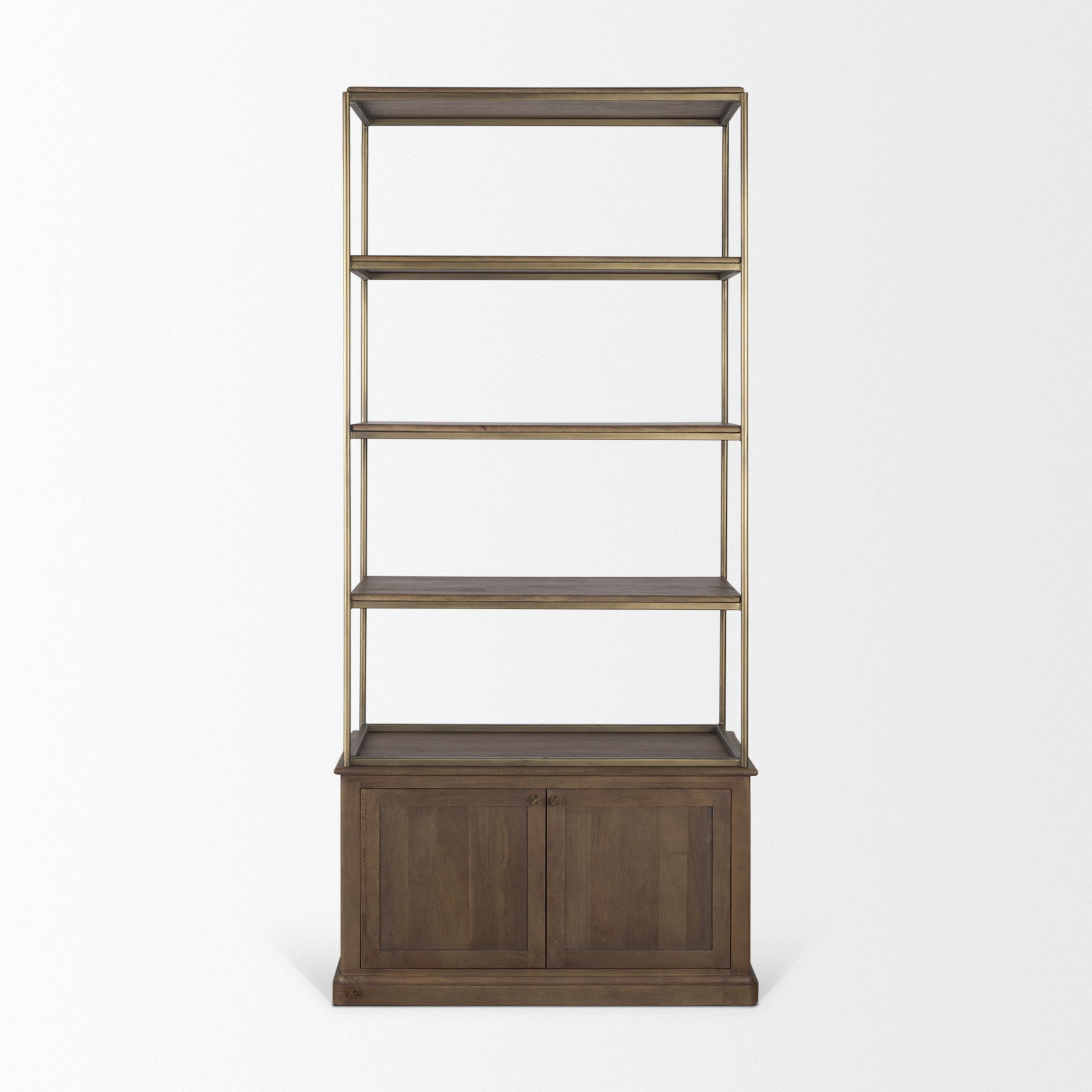 Braxton Metalic Gold Frame Shelving Unit-Etageres-Mercana-LOOMLAN