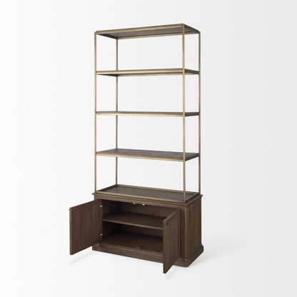 Braxton Metalic Gold Frame Shelving Unit-Etageres-Mercana-LOOMLAN