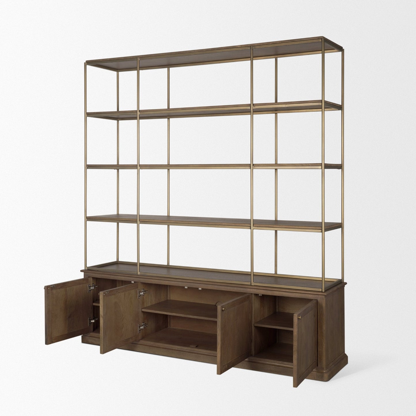 Braxton Metalic Gold Frame Shelving Unit-Etageres-Mercana-LOOMLAN