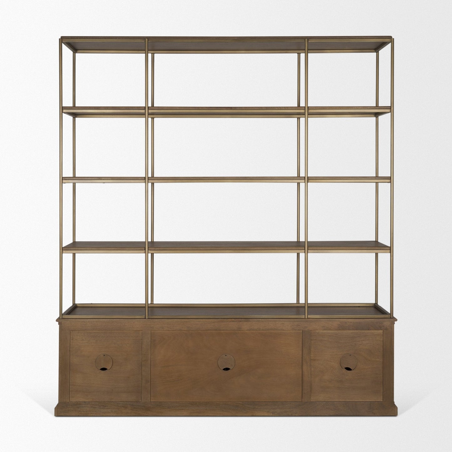 Braxton Metalic Gold Frame Shelving Unit-Etageres-Mercana-LOOMLAN