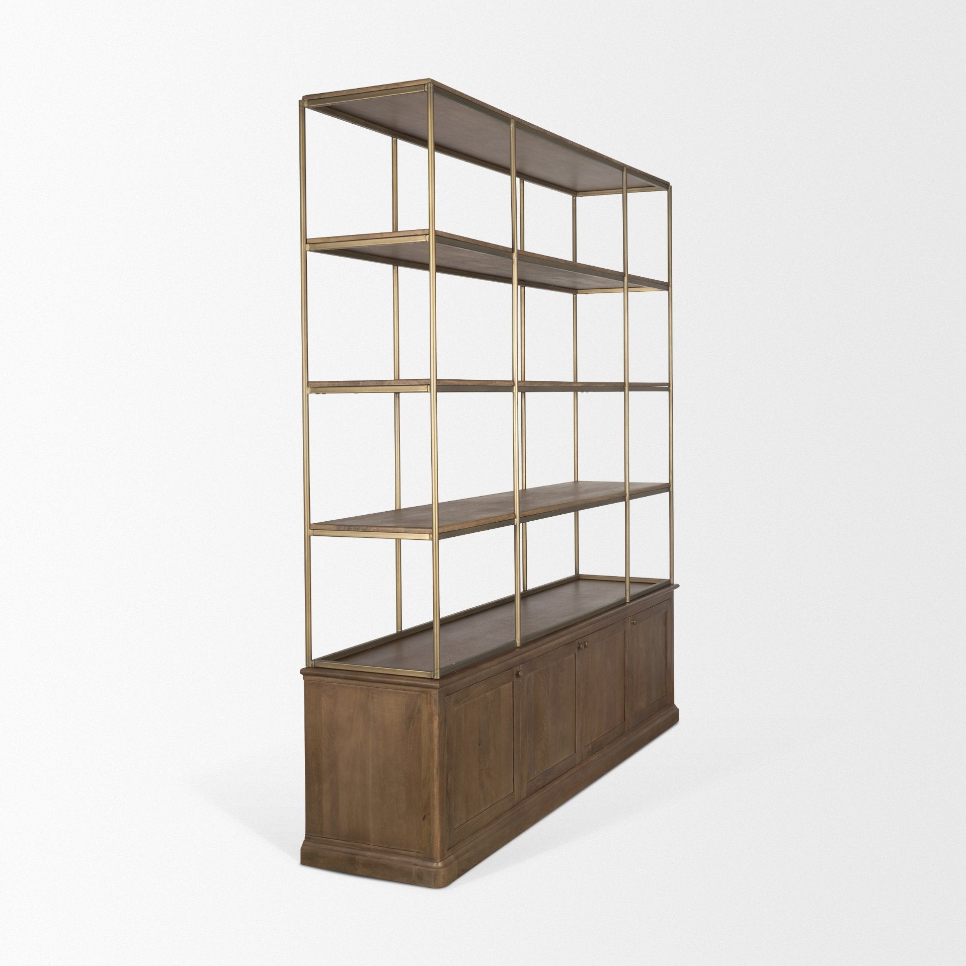 Braxton Metalic Gold Frame Shelving Unit-Etageres-Mercana-LOOMLAN