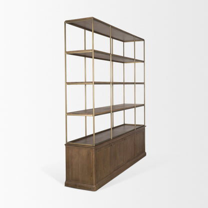 Braxton Metalic Gold Frame Shelving Unit-Etageres-Mercana-LOOMLAN