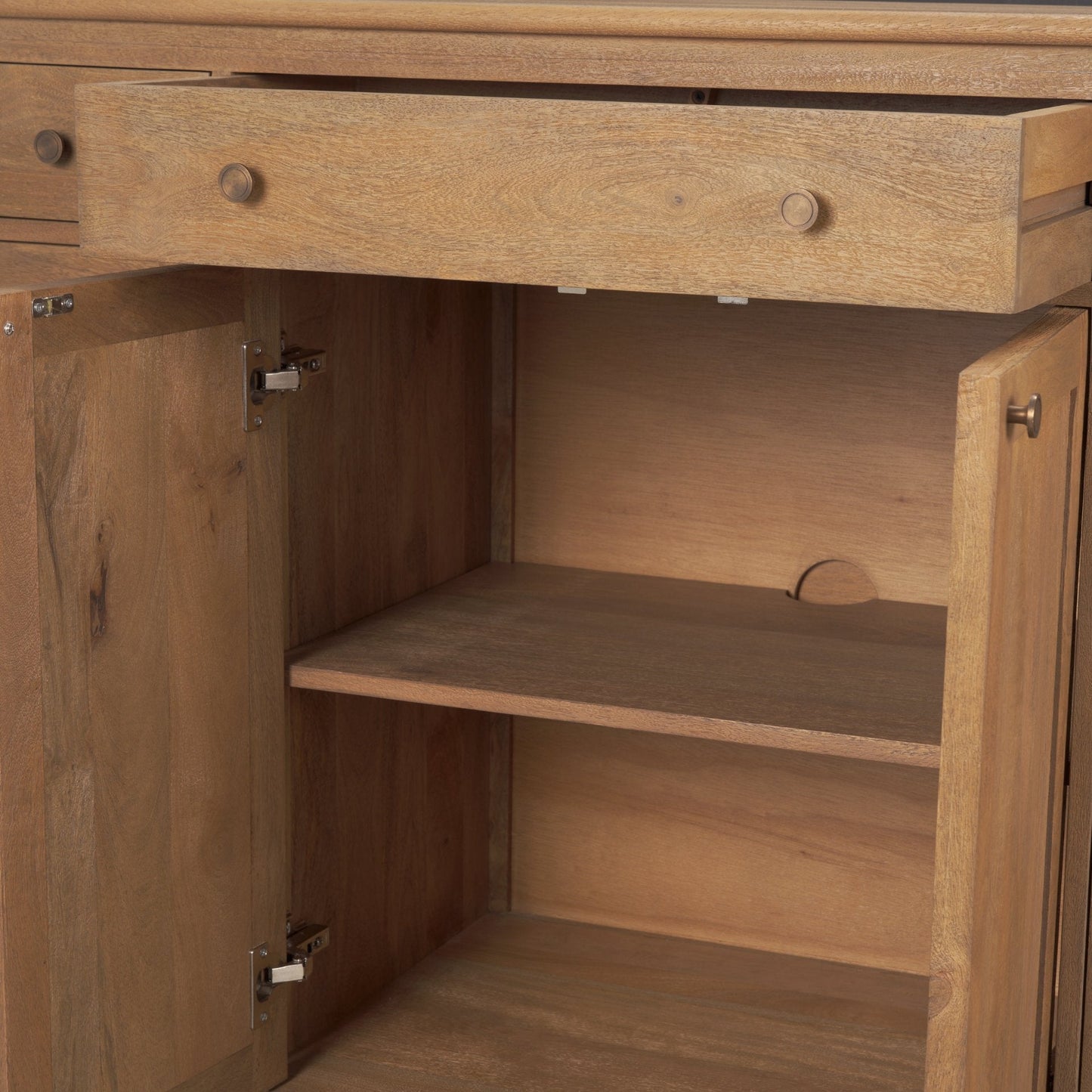 Braxton Three Drawers Wood Sideboard