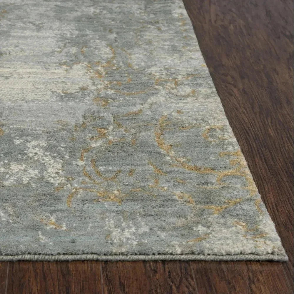 Brem Scroll Gray Large Area Rugs For Living Room - LOOMLAN - LOOMLAN - Area Rugs