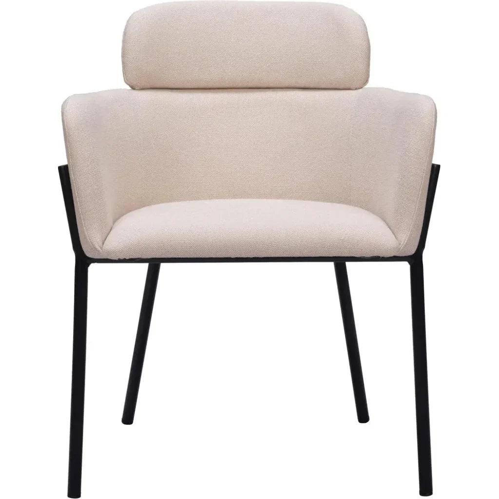 Bremor Steel Beige Dining Arm Chair 2PC - LOOMLAN - Zuo Modern - Dining Chairs