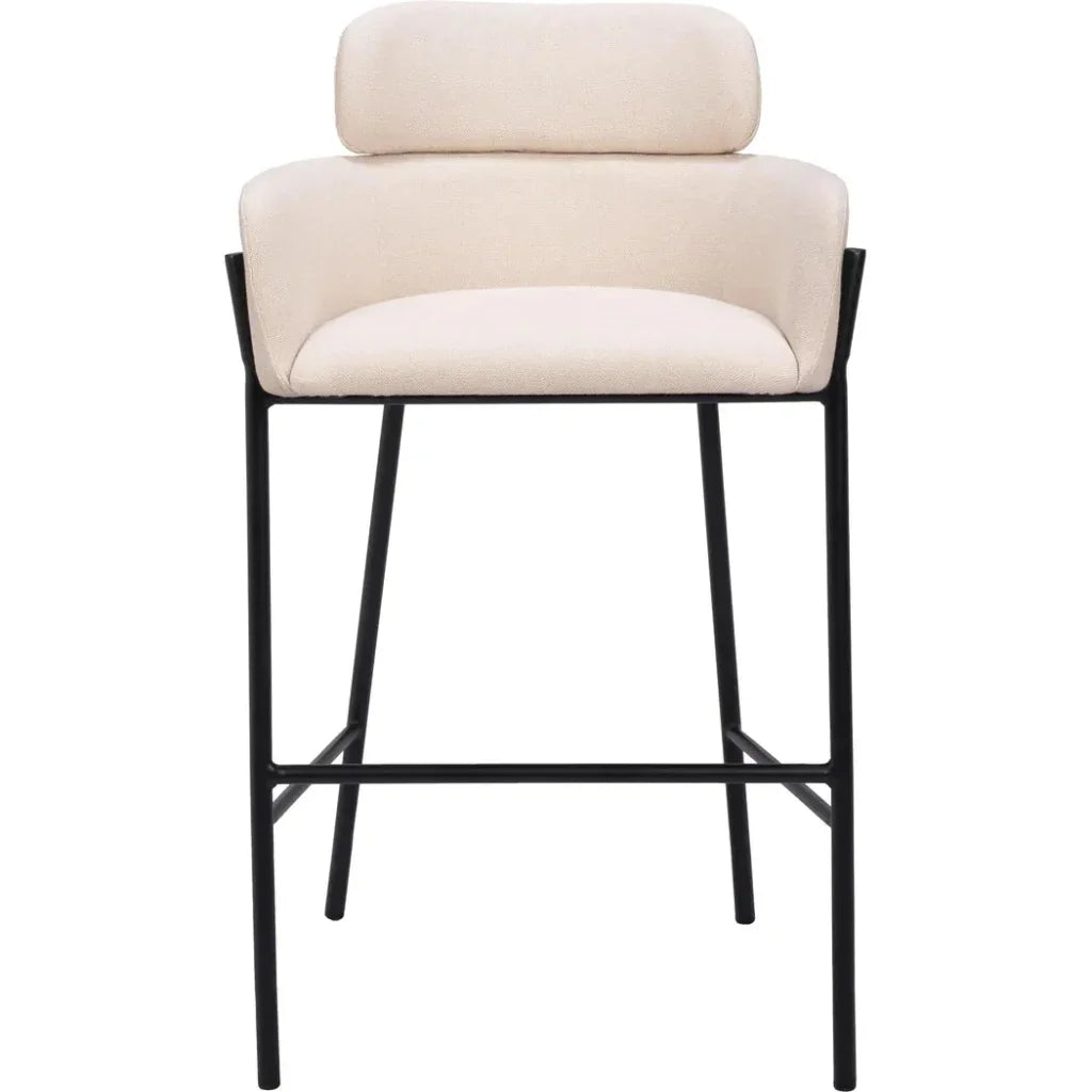 Bremor Steel Beige Barstool - LOOMLAN - Zuo Modern - Bar Stools