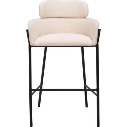 Bremor Steel Beige Barstool - LOOMLAN - Zuo Modern - Bar Stools