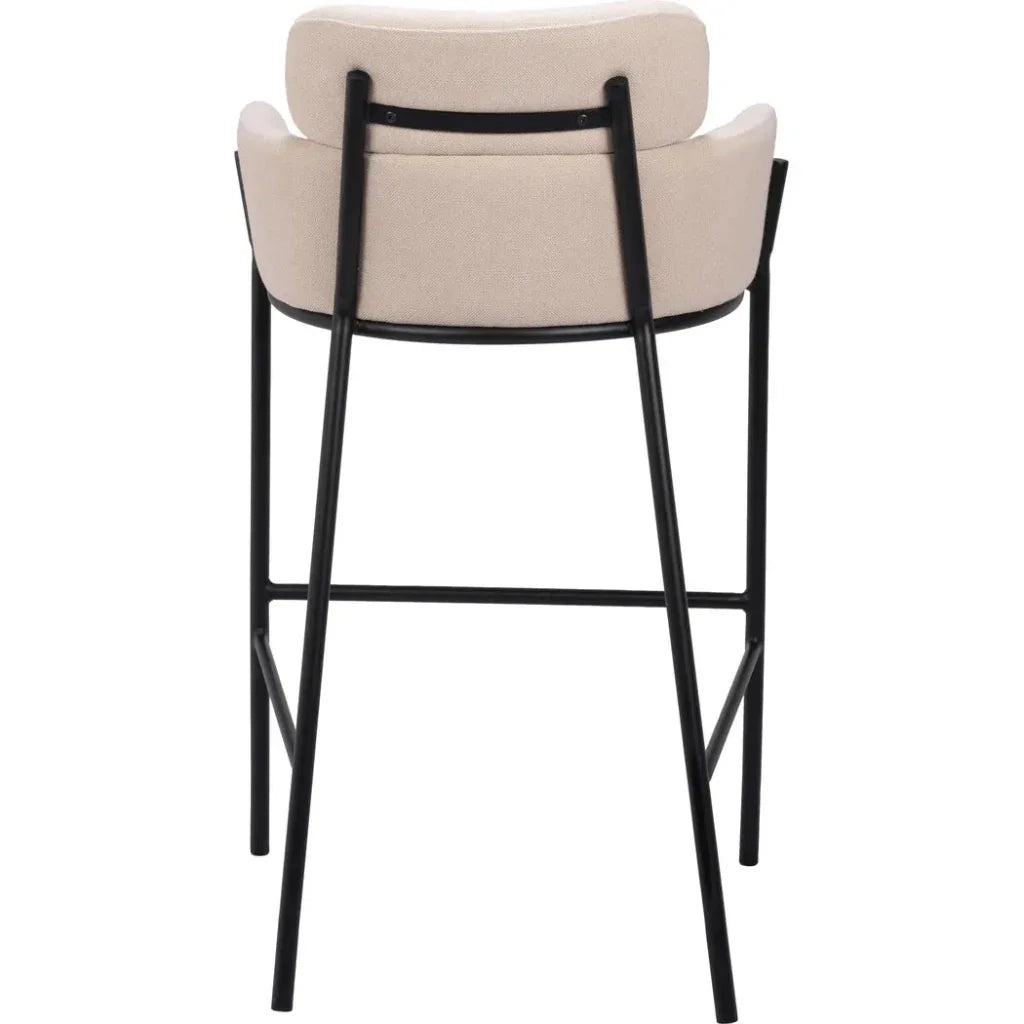 Bremor Steel Beige Barstool - LOOMLAN - Zuo Modern - Bar Stools