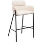 Bremor Steel Beige Barstool - LOOMLAN - Zuo Modern - Bar Stools