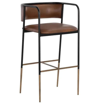Brenan Leather Effortlessly Barstool - LOOMLAN - SUNPAN - Bar Stools
