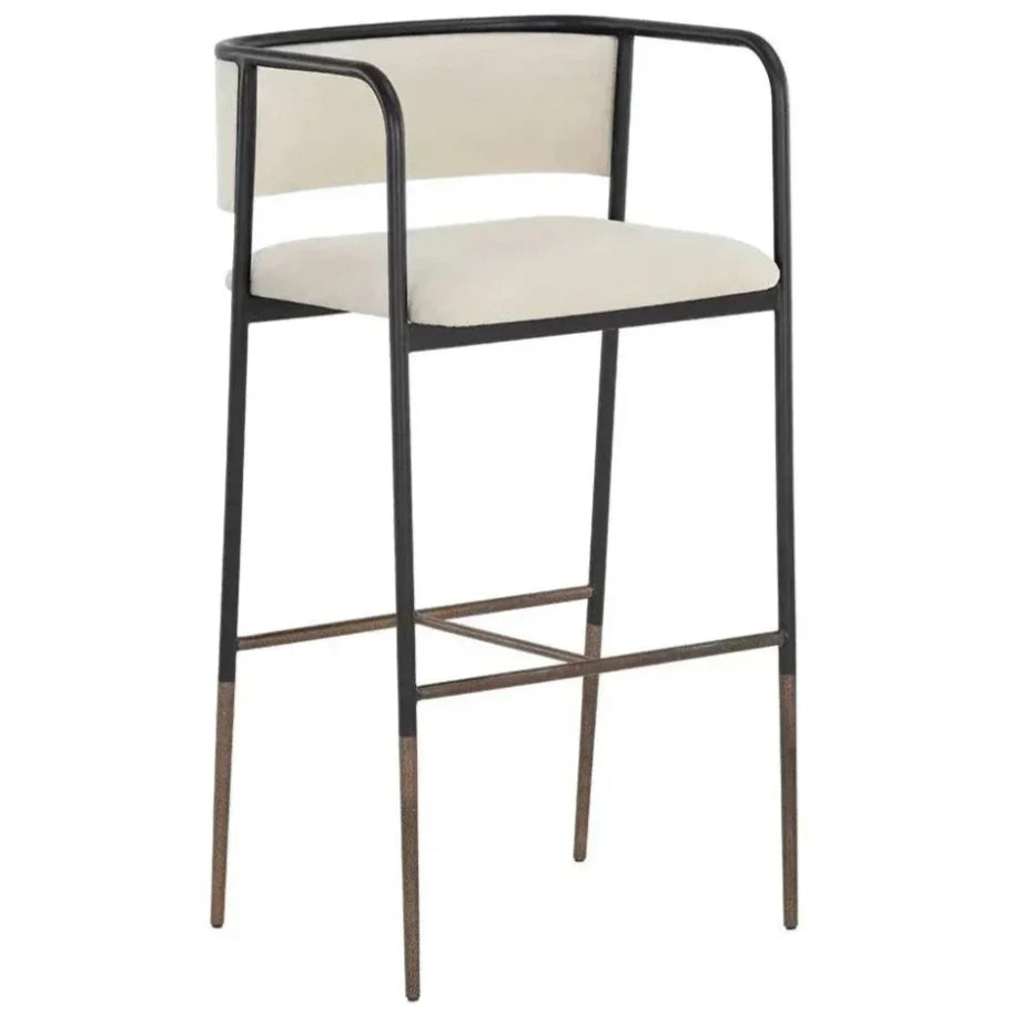 Brenan Leather Effortlessly Barstool - LOOMLAN - SUNPAN - Bar Stools