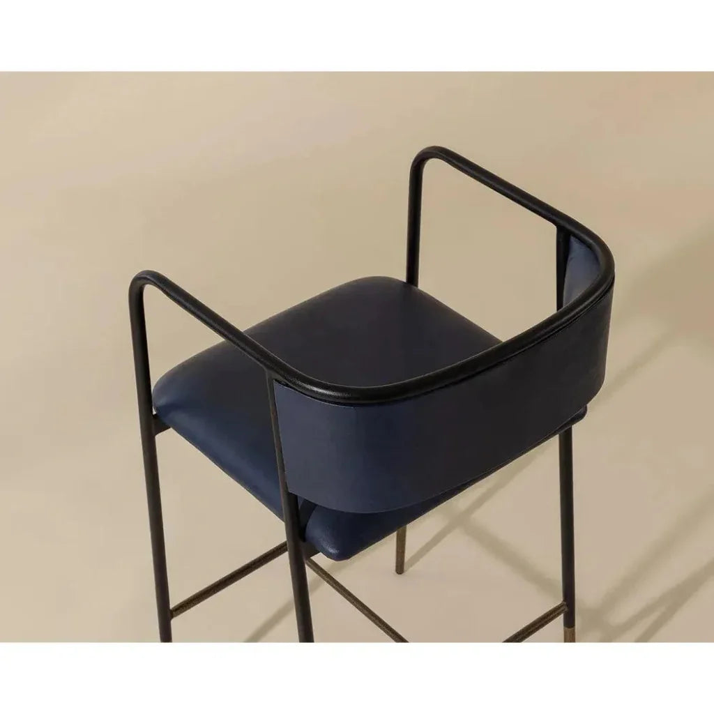 Brenan Leather Effortlessly Barstool - LOOMLAN - SUNPAN - Bar Stools