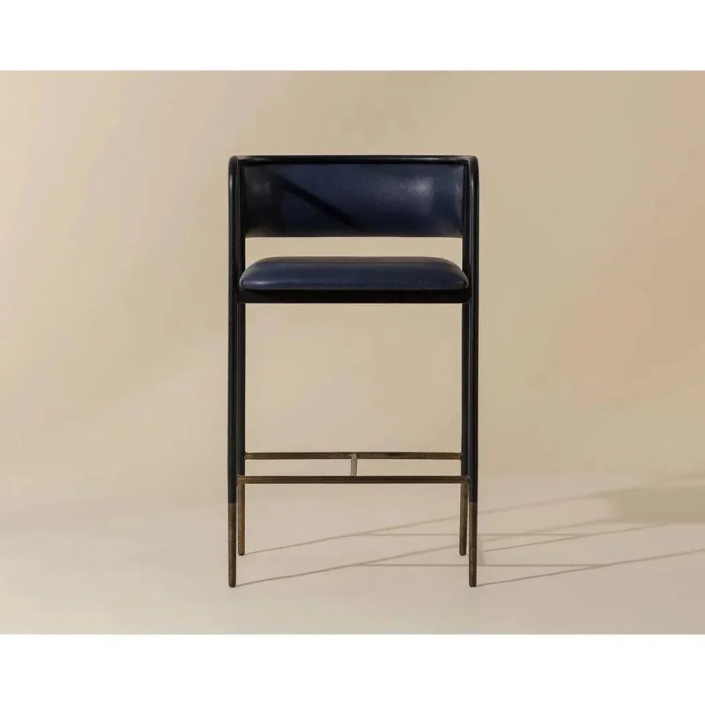 Brenan Leather Effortlessly Barstool - LOOMLAN - SUNPAN - Bar Stools