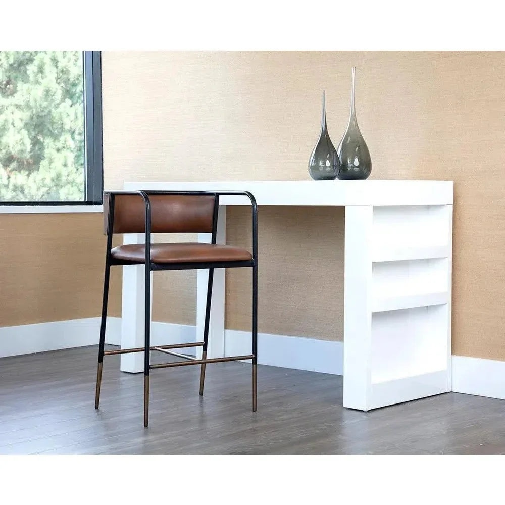 Brenan Leather Counter Stool - LOOMLAN - SUNPAN - Counter Stools