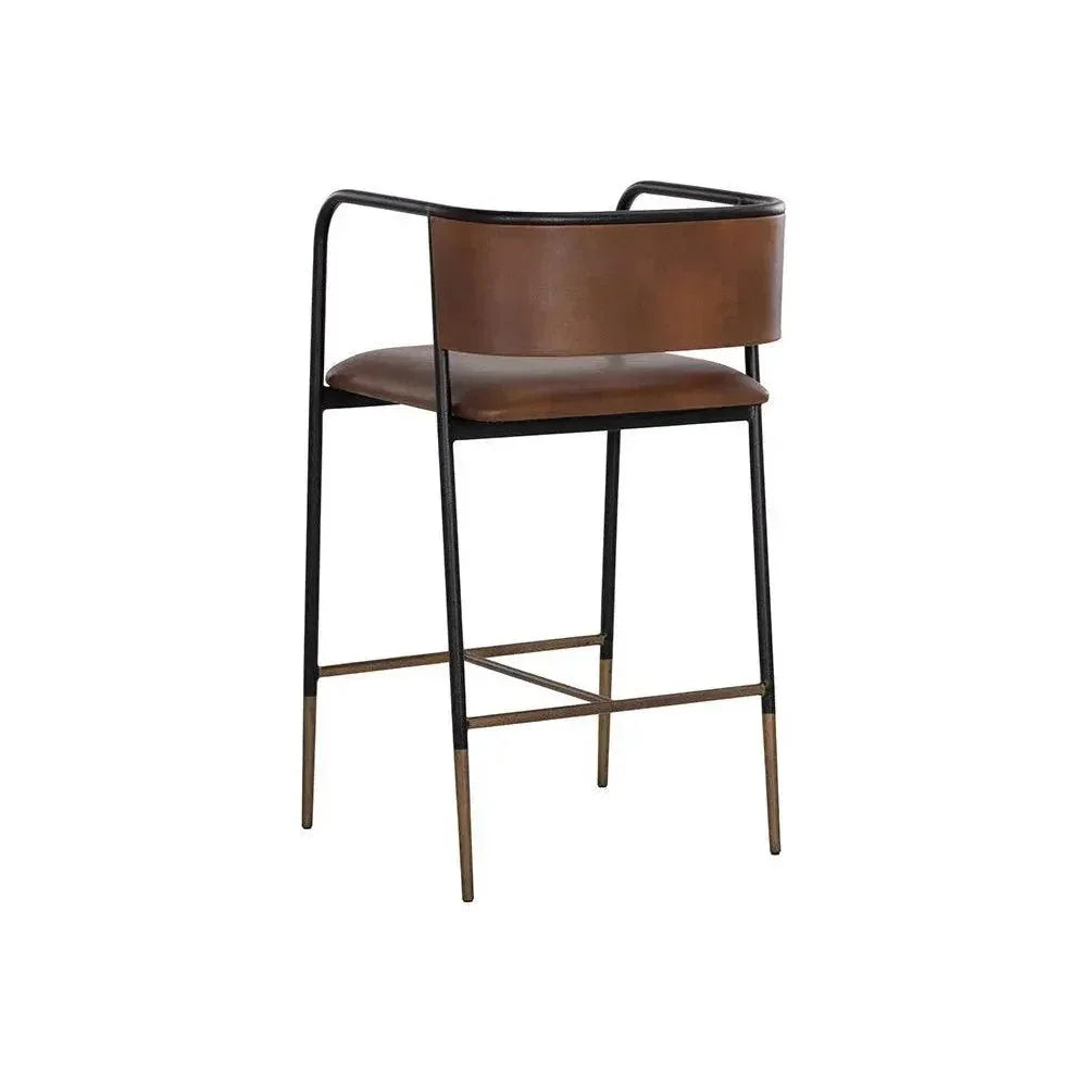 Brenan Leather Counter Stool - LOOMLAN - SUNPAN - Counter Stools