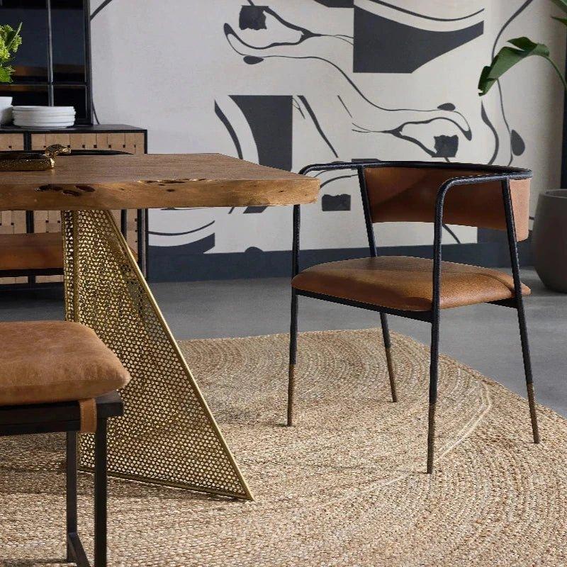 Brenan Leather Dining Armchair - LOOMLAN - SUNPAN - Dining Chairs